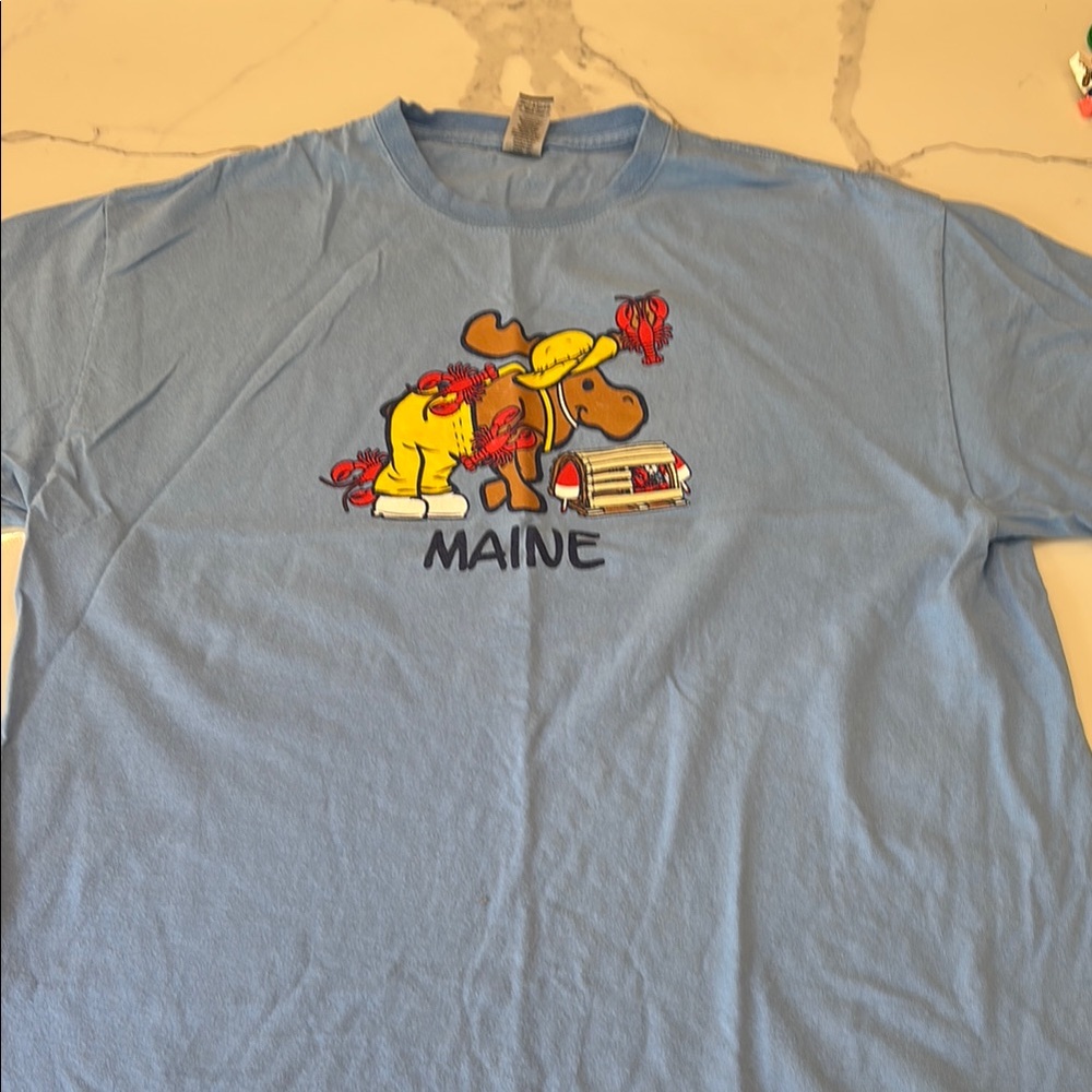 Gildan Blue Short Sleeve Tee with Graphic Design
